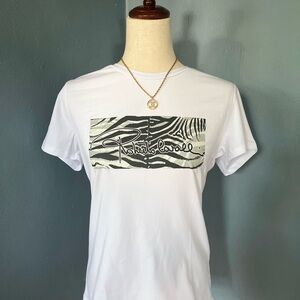 Roberto Cavalli Black and White Zebra Tee